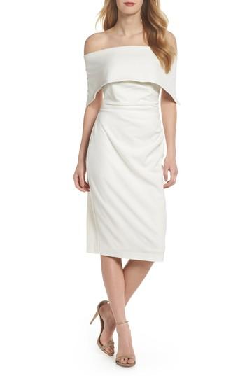 Petite Women's Vince Camuto Popover Midi Dress P - Ivory