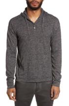 Men's John Varvatos Drop Shoulder Henley Hoodie - Grey