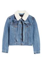 Women's Veronica Beard Stevie Jean Jacket With Removable Faux Shearling Collar