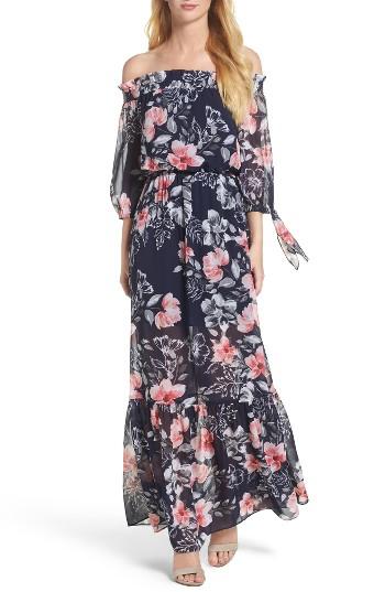 Women's Vince Camuto Off The Shoulder Chiffon Maxi Dress