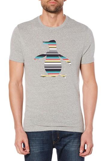 Men's Original Penguin Engineered Stripe Pete T-shirt - Grey