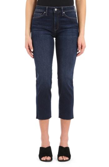 Women's Mavi Jeans Niki Frayed Hem Crop Jeans - Blue