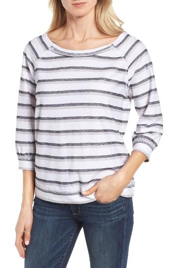 Women's Caslon Back Button Pullover - White