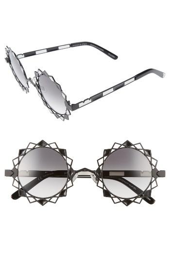 Women's Pared Moon & Stars 44mm Round Retro Sunglasses -