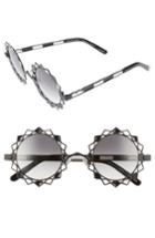 Women's Pared Moon & Stars 44mm Round Retro Sunglasses -