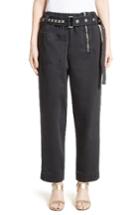 Women's Marc Jacobs Cotton Sateen Pants With Studded Belt