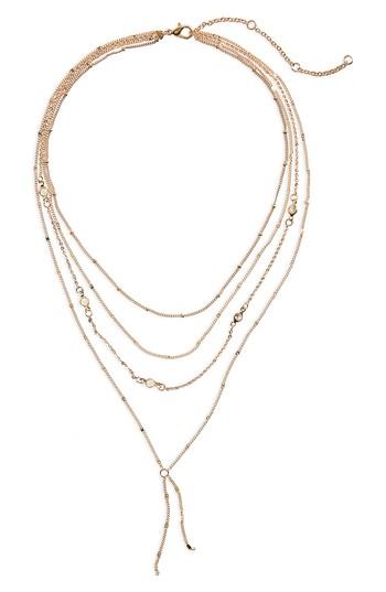 Women's Bp. Layered Crystal Lariat Necklace