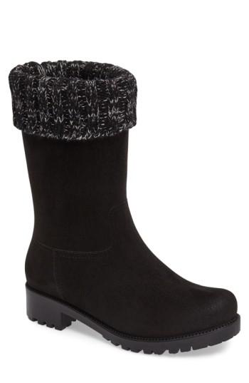 Women's Dav Shelby Knit Cuff Waterproof Boot M - Black