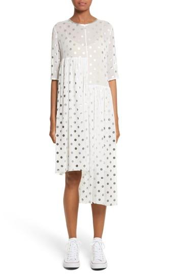 Women's Paskal Asymmetric Gathered Short Sleeve Dress - White