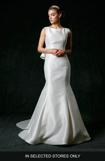 Women's Sareh Nouri Naomi Bow Back Mikado Trumpet Gown