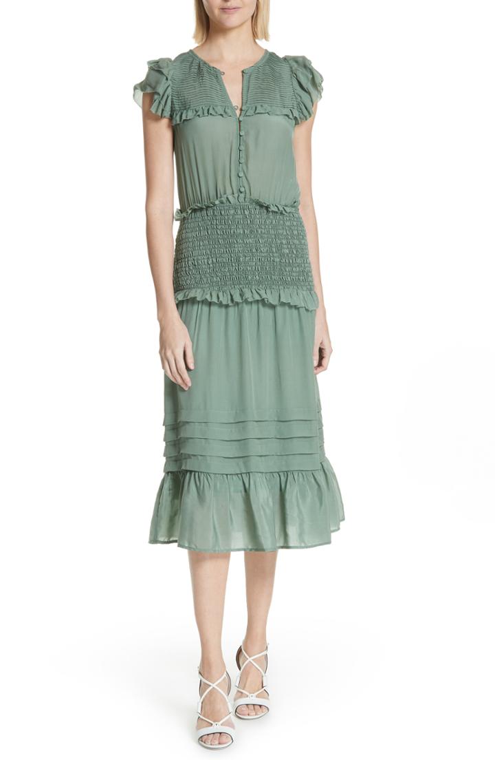 Women's Sea Cecile Ladder Stitch Midi Dress - Green