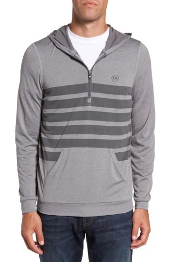 Men's Travis Mathew The Defender Half Zip Hoodie - Grey