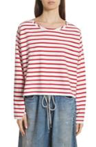 Women's Mm6 Maison Margiela Inside Out Stripe Sweater - Red