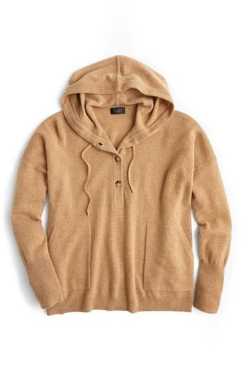 Women's J.crew Everyday Cashmere Hoodie Sweater - Brown
