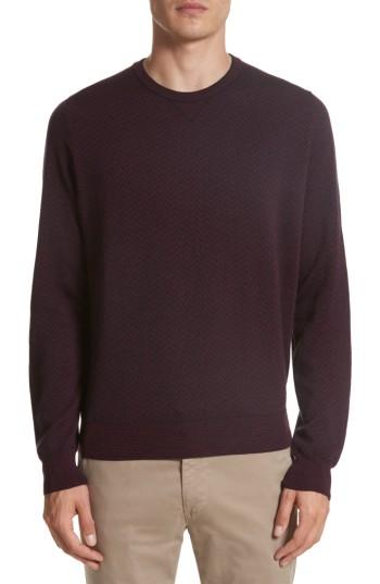 Men's Canali Regular Fit Two-tone Wool Sweater R Eu - Red