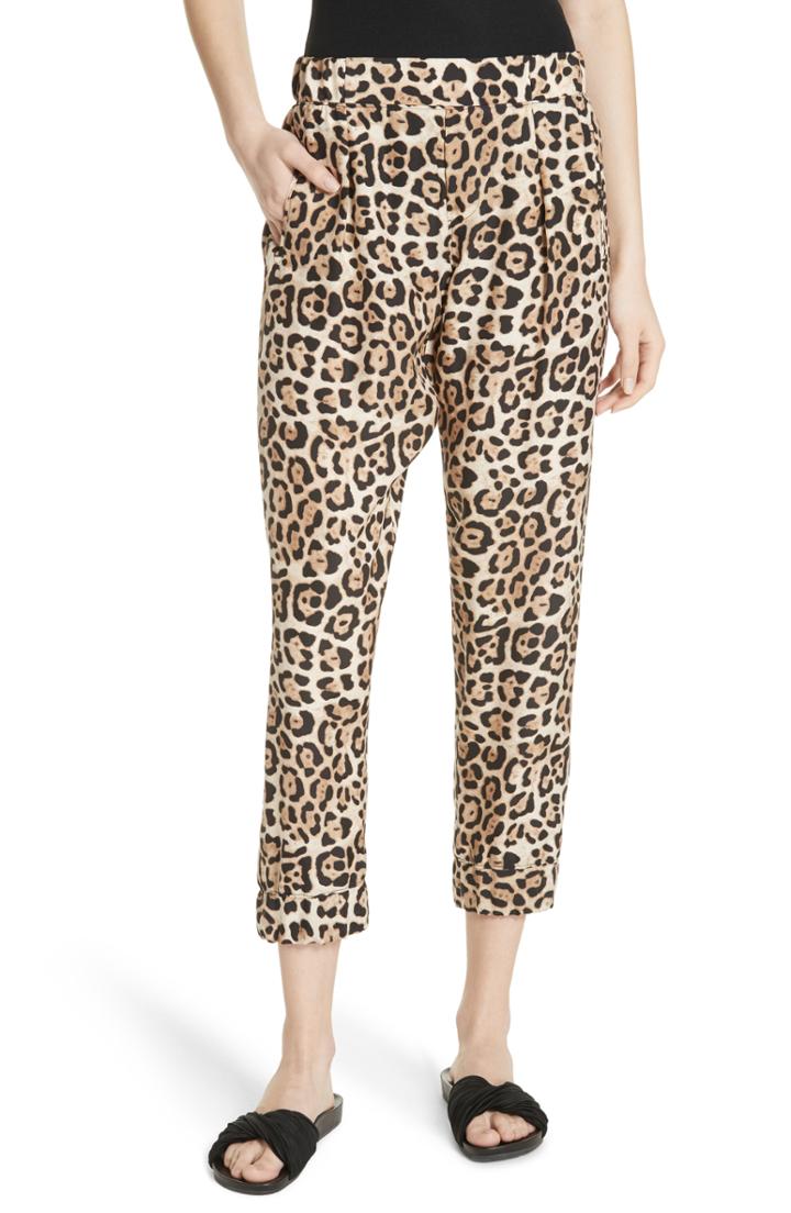 Women's Atm Anthony Thomas Melillo Leopard Print Silk Pants