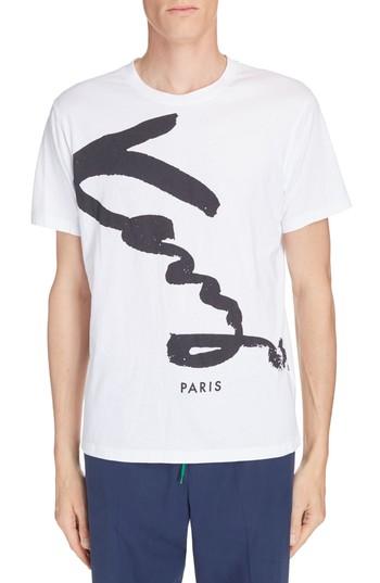 Men's Kenzo Cursive Logo Graphic T-shirt - White