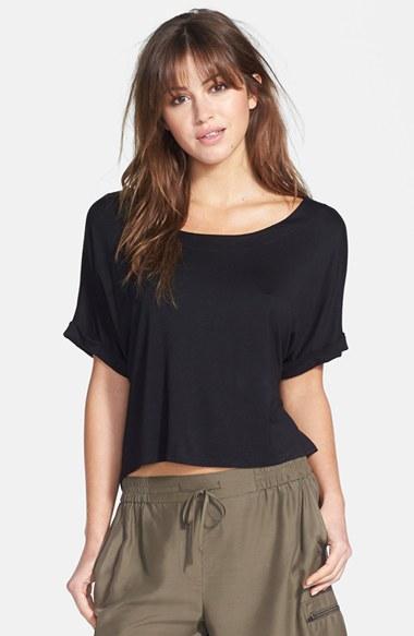 Ella Moss 'sydney' Cuff Sleeve Crop Top