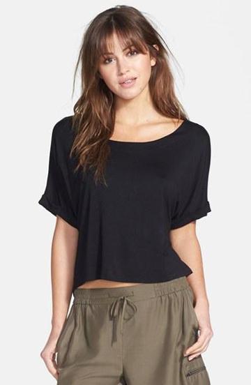 Ella Moss 'sydney' Cuff Sleeve Crop Top