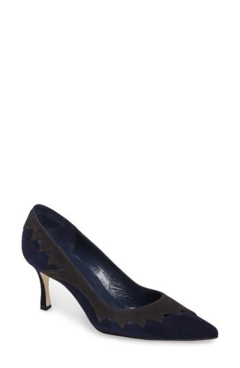 Women's Manolo Blahnik Valero Pointy Toe Pump .5us / 36.5eu - Blue