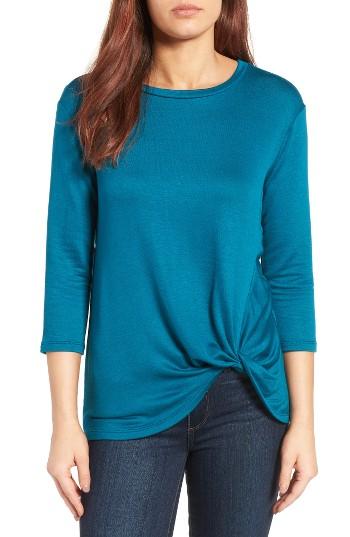Women's Bobeau Twist Hem Sweatshirt - Green