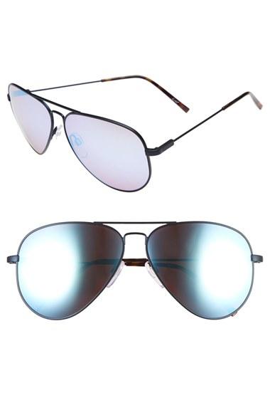 Women's Electric 'av1 Xl' 62mm Aviator Sunglasses - Midnight/ Rose Sky Blue Chrome