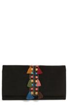 Shiraleah Twila Embroidered Faux Suede Clutch - Black