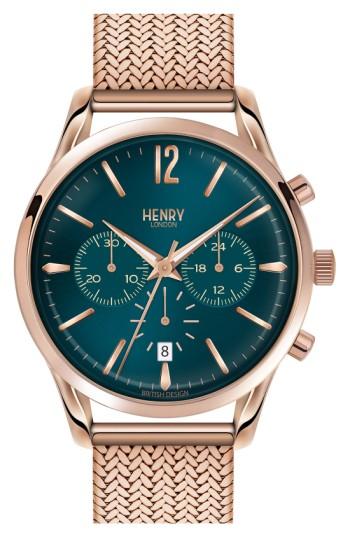 Women's Henry London 'stratford' Chronograph Mesh Strap Watch, 38mm