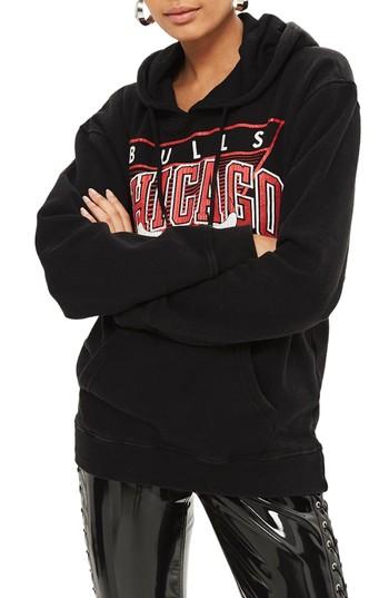 Women's Topshop X Unk Chicago Bulls Hoodie - Black
