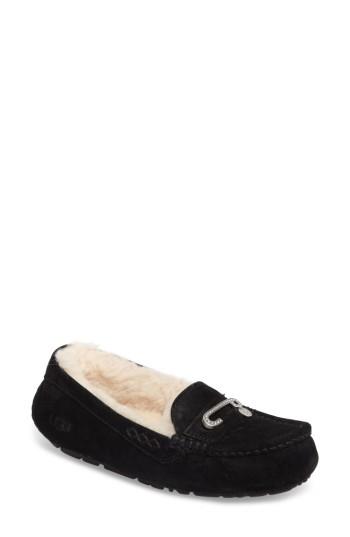 Women's Ugg Florencia Water Resistant Silkee(tm) Suede Slipper M - Black