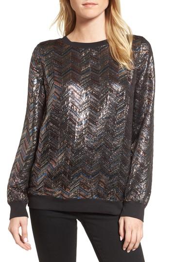 Women's Hinge Metallic Chevron Top - Coral
