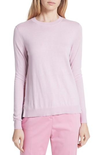 Women's Ted Baker London Kaleese Serenity Pleat Back Silk Cotton Sweater - Purple