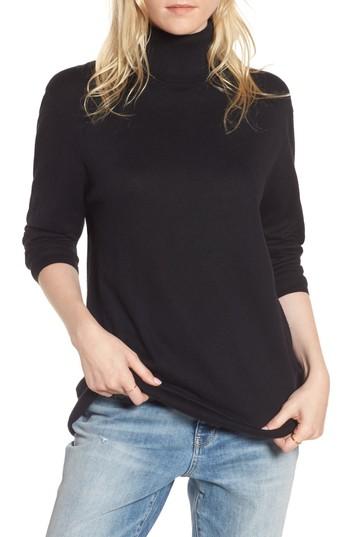Women's Treasure & Bond Boyfriend Turtleneck Sweater - Black