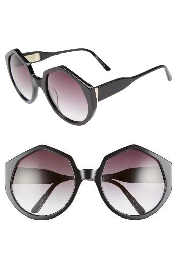 Women's Vow London Gigi 56mm Round Sunglasses - Black