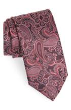 Men's Canali Paisley Silk Tie, Size X-long - Red