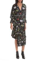 Women's Joie Analena Pleat Asymmetrcial Midi Dress - Black