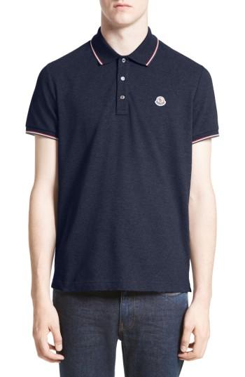 Men's Moncler Maglia Polo, Size - Blue