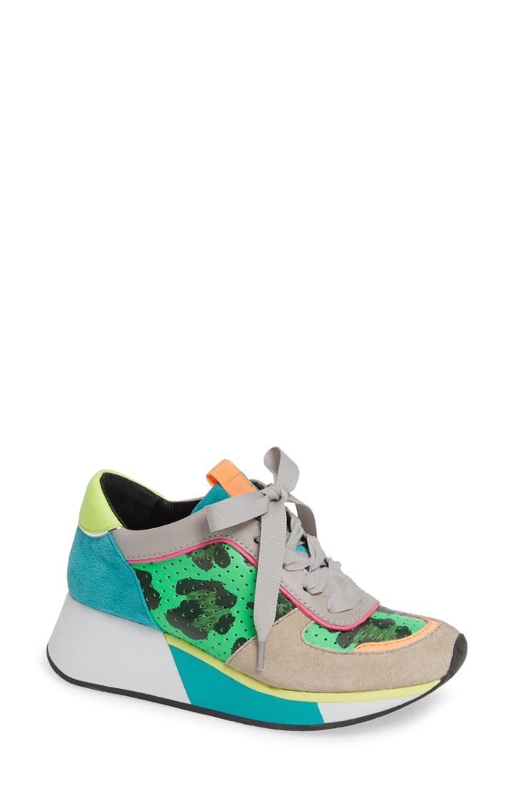 Women's Donald Pliner Prea Colorblock Sneaker M - Green