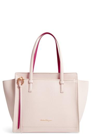 Salvatore Ferragamo Medium Amy Bicolor Leather Tote -
