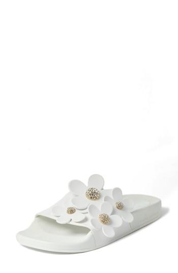 Women's Marc Jacobs Daisy Aqua Slide Sandal Us / 35eu - White