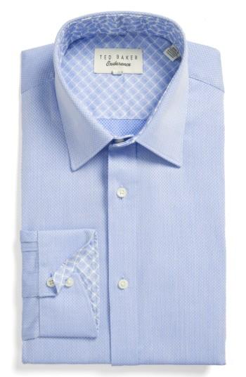 Men's Ted Baker London Endurance Trim Fit Dress Shirt .5 34/35 - Blue