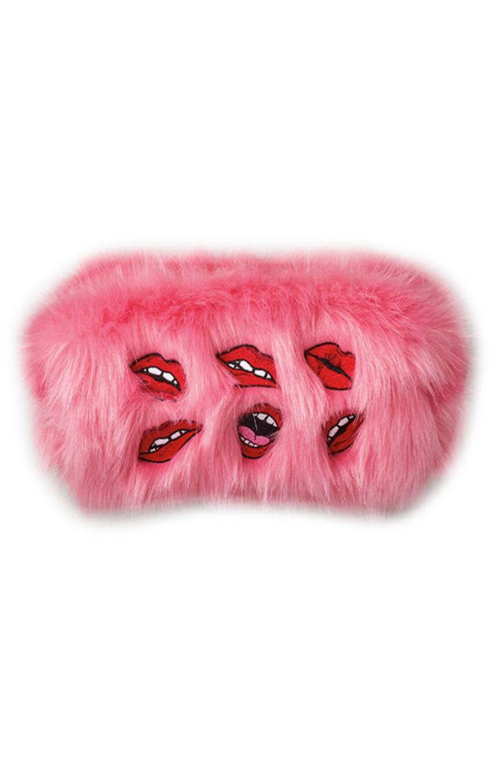 Skinnydip Pink Fluffy Cosmetics Bag, Size - No Color