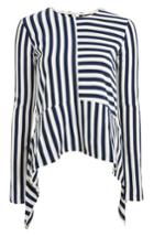 Women's Topshop Boutique Cutabout Stripe Top Us (fits Like 0) - Blue