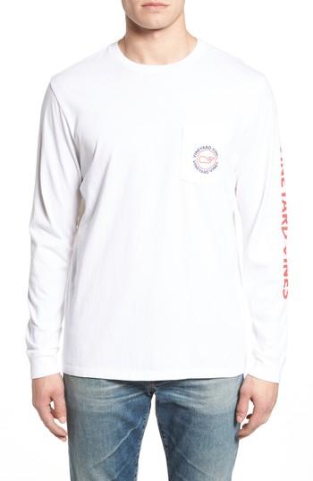 Men's Vineyard Vines Logo Graphic Long Sleeve T-shirt - White