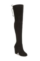 Women's Steve Madden Elliana Over The Knee Open Toe Boot .5 M - Black