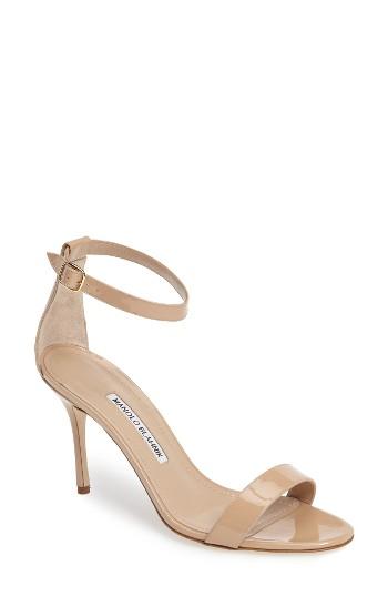 Women's Manolo Blahnik 'chaos' Ankle Strap Sandal Us / 36eu - Beige