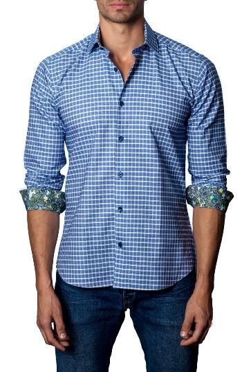 Men's Jared Lang Trim Fit Grid Sport Shirt