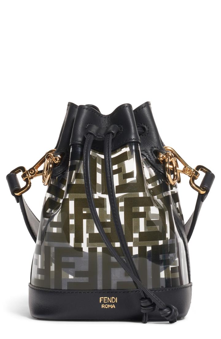 Fendi Mini Mon Tresor Transparent Bucket Bag - Black