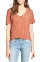 Women's Bp. Washed V-neck Tee, Size - Metallic