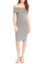 Women's Cupcakes And Cashmere Betsey Off The Shoulder Body-con Dress, Size - Grey